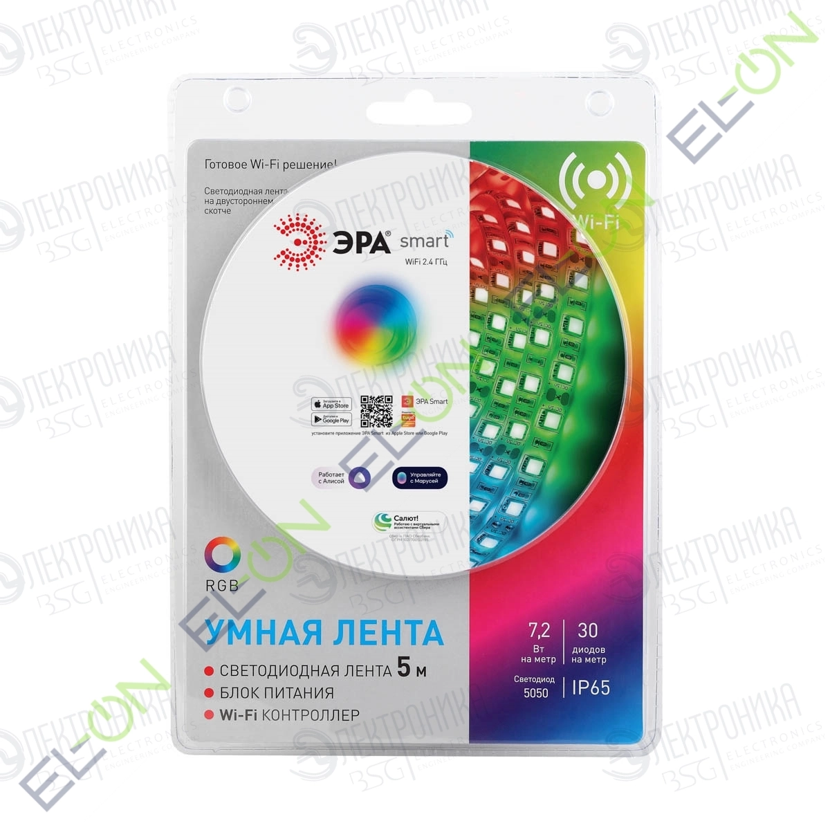 Эра 5050 30 rgb ip65 wifi 5m